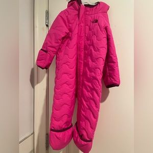 North Face Pink Infant Bunting Snowsuit with fleece inside. 12-18 month size.